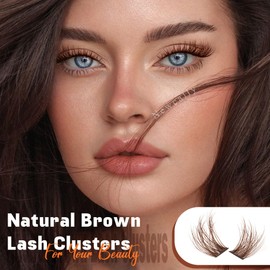 Brown Lash Clusters Natural Wispy Eyelash Clusters DIY Lash Extension C-curly Brown Eyelash Cluster Individuals Faux Mink Lashes Eyelash Extension by Newcally