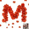 5Pcs Guirnalda de Hojas de Arce para Otoño，Decoración Halloween,7.4M largo