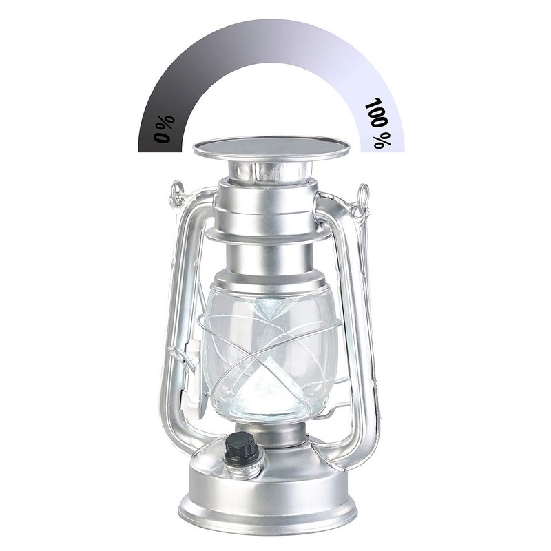 Lunartec Storm Lantern LED Solar: Set of 2 Dimmable High-Power