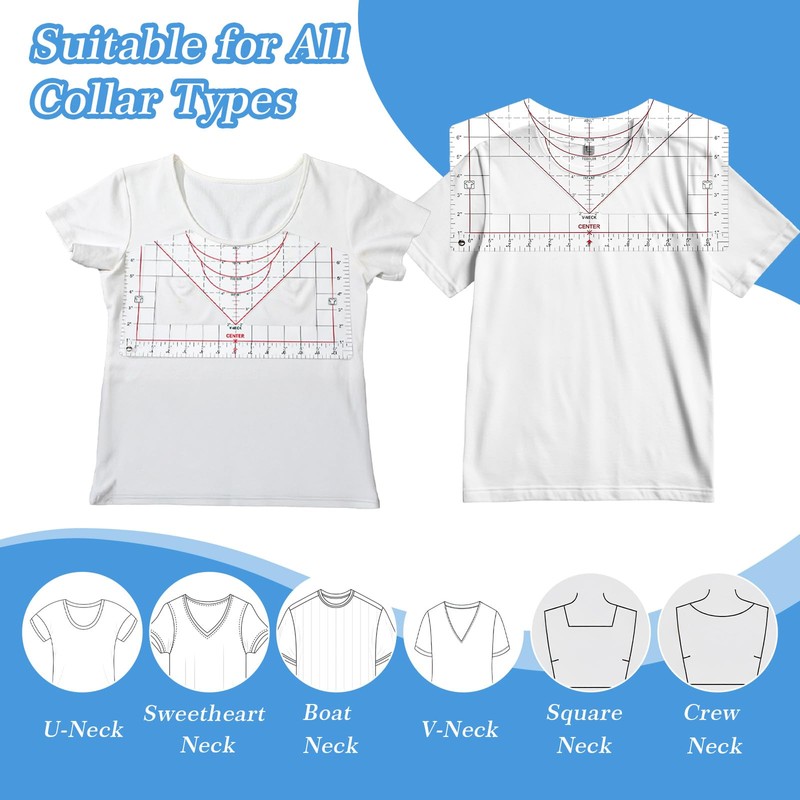 Heclia T-Shirt Ruler for Vinyl Alignment, Precision Measuring Ruler for