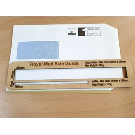 Royal Mail Postage Size Guide - Large & Small Letter Templates - Wooden Pricing Guide Height - PPI