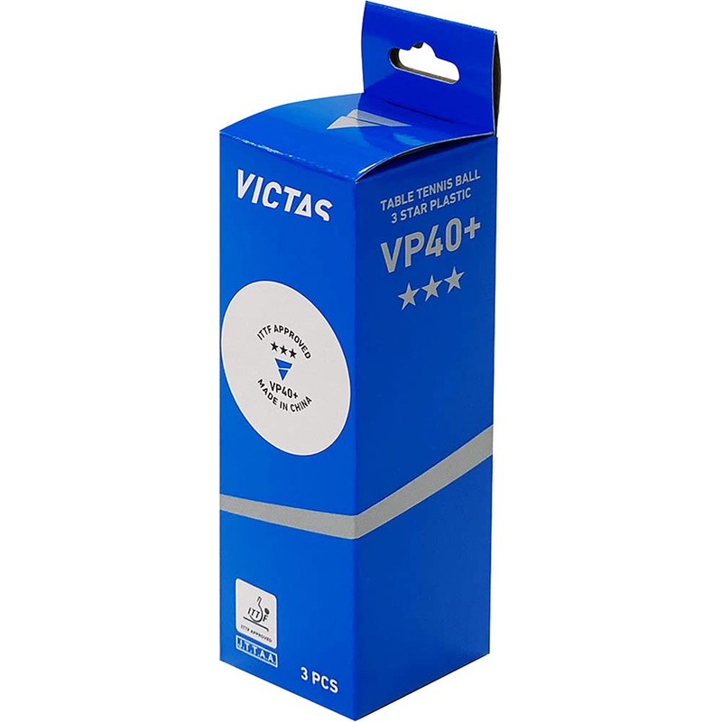 VICTAS 015000 VP40+ Certified Match Balls, 3 Stars, Set of