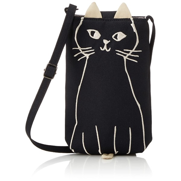 [Noah Family] Smartphone Pochette 1-chome Cat Smartphone Pochette, BK