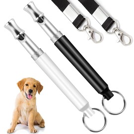 2 Pack Dog Whistle, Dog Whistles for Recall, Ultrasonic Stop Barking Silent, Adjustable Dog Training Whistle, with Lanyard,dog whistle to stop barking
