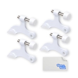 Kare & Kind 4X White Hinge Pin Door Stoppers - with Protective Bumper Tips - Easy to Install - Prevents Wall and Door Damage - Heavy Duty and Adjustable - Home, Office, Patio Doors