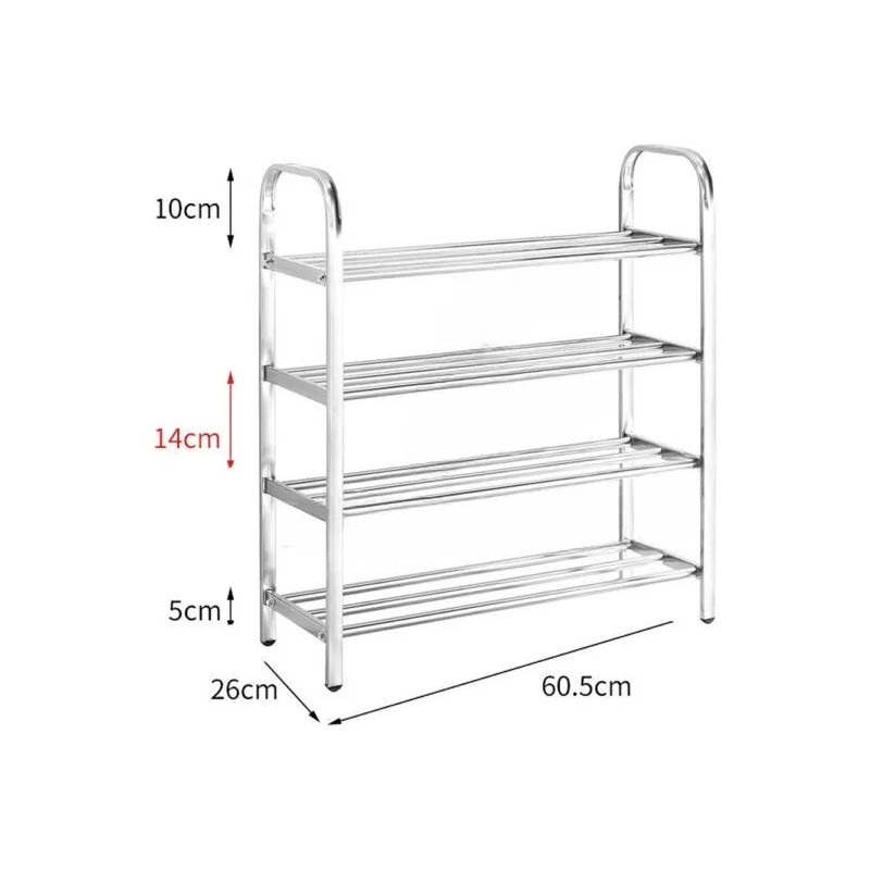 EGTMA Organizador De Zapatos 4 Niveles De Acero Inoxidable
