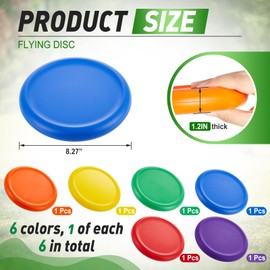 Seenelling 6 Pcs 8 Inch Foam Flying Discs PE Equipment Coated Foam Soft Flying Discs Kid Toy for Physical Education Equipment Elementary School Teaching Outdoor Playing Game Sports Favors, 6 Colors