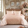Chumerry Rich Satin Comforter Set Light Pink Pintuck Bedding Set