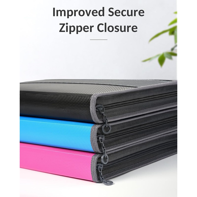 Sooez Accordion File Organizer with Safe Zipper, 12 Pocket Expanding