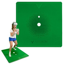 Asterion Rollable 41" VR Mat | Anti-Fatigue | Green Creators Edition | Thicker, Softer, Lighter - Virtual Reality Floor Orientation Mat for Meta Quest & Other VR/MR Headsets