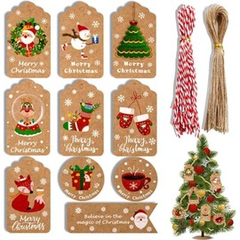 500 piezas de etiquetas navideñas autoadhesivas, rollo de etiquetas navideñas de 2x3 pulgadas para cajas de sobres, tarjetas, decoraciones navideñas y papel de regalo,Regalos navideños. (100)