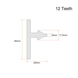 sourcing map Chuck Key 6mm Pilot 12 Teeth for 1.5-13mm Drill Chuck Black