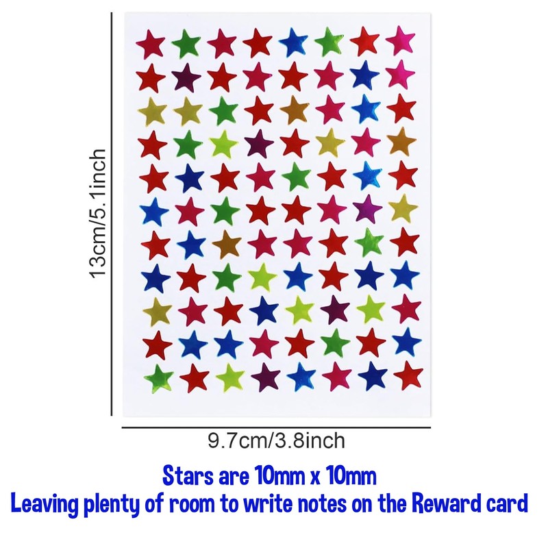 A4 Children's Star Reward Chart with 77 Star Stickers, 21cm