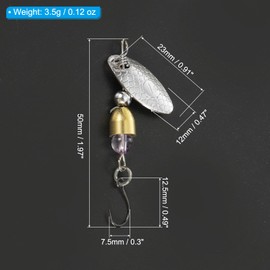 PATIKIL 1/8 oz Fishing Lures Spinnerbait, 5 Pack Single Hook Trout Spinners Casting Fishing Spinner Baits Tackle for Freshwater Saltwater Fishing, Silver Tone