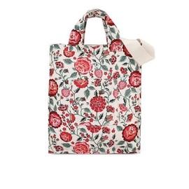 Cath Kidston Tall Strawberry Garden Zip Top Organic Cotton Tote in Cream