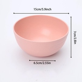 GZTFPQ Unbreakable Cereal Bowls Wheat Straw Bowl - Noodle Fruit Soup Bowl Rice Bowls Dishwasher Microwave Safe Cereal Bowl sets 4Pcs