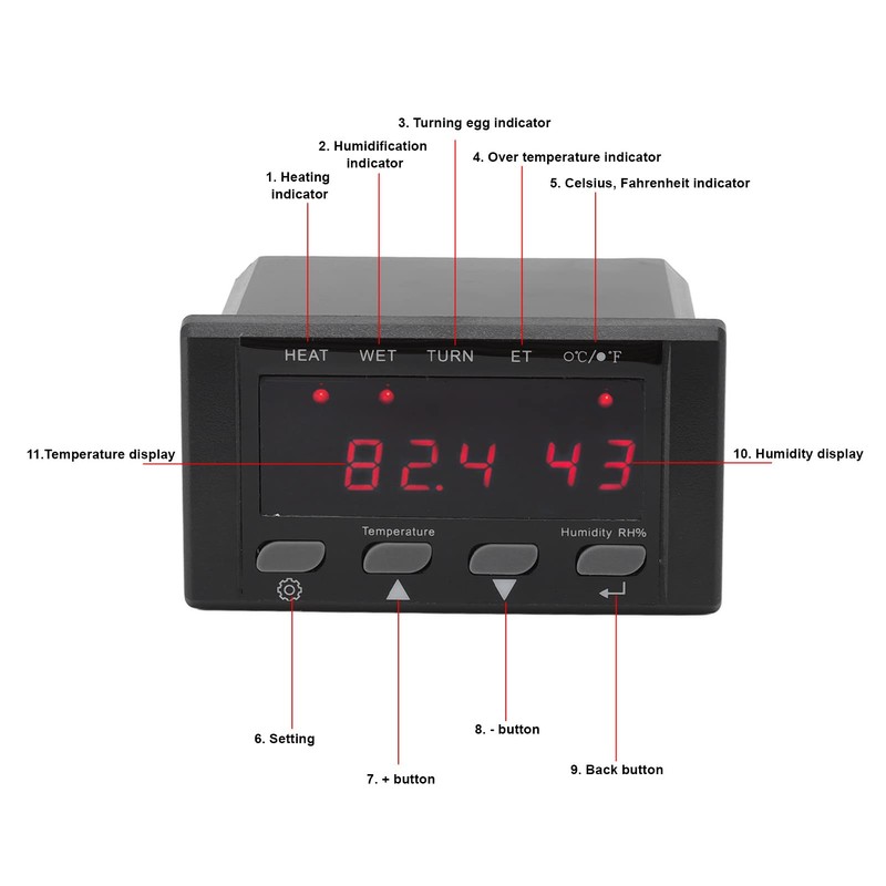 Digital Temperature Controller, 220V/110V Automatic Egg Incubator Thermostat Incubator Temp