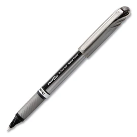 Pentel - Gel Pens, Metal Tip, Medium Point, Black Ink, Silver, Sold as 1 Each, PEN BL27A