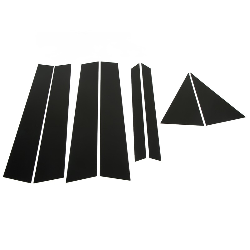 8PCS Door Window Pillar Trim Bright Black 4D Style PC