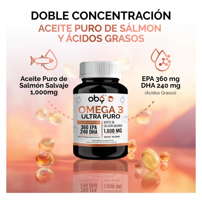 Omega 1300mg Aceite Salmon Oil Ultra Puro Alto Epa Dha