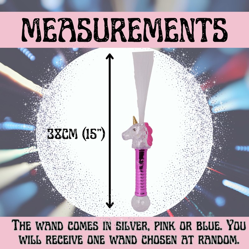 Toyland® 38cm (15") Multicoloured Light Up Fibre Optic Unicorn Wand