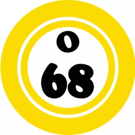Kiwi Gifts O 68 O68 Bingo Ball - 3 Pack Circle Stickers 3" x 3" - Hobby Number Board Lucky