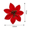6 Poinsettia Clips for Christmas Tree & Wreath, Flocked Red