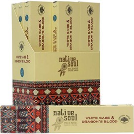 Kheops International Green Tree Incense 15 gr (White Sage & Dragon's Blood), Pack of 12