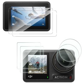 For DJI Osmo Action 4 Protective Film [6 pieces] LCD Protective Film Compatible with Curved Surfaces High Transmittance Bubble Zero Scratch Resistant Shatterproof Shockproof For DJI Osmo Action 4
