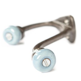 Hammer and Tongs - Grey Ceramic Ball Hat & Coat Hook - W30mm x H105mm - Raw - Pack of 5