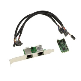 KALEA-INFORMATIQUE M.2 Card 2 Port LAN GIGABIT Ethernet RJ45 for M2 Port Type PCIe, M or B+M Key - Dual Chipset RealtekRTL8111H