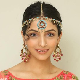 IYOU Vintage Boho Head Chain Gold Bead Tassel Headpiece Belly Dance Costume Festival Hair Accessories for Women