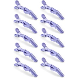10pcs/set Multicolor Clips Transparent Plastic Hairdresser Clip Hair Styling Sectioning Barrettes Professional Non Slip Alligator Clip Salon DIY Accessories Hairpins (Purple, One size)