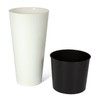 White glossy Tubus Slim Shine 15 cm flowerpot