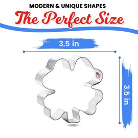 Foose Cookie Cutters Big Four Leaf Clover Cookie Cutter 3.75 in, Made in USA