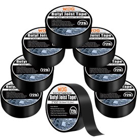 WDG Joist Tape for Decking 2" x 50', 8 Pack Butyl Tape Deck Joist Tape Waterproof Seal Weather Resistance Self-Adhesive Flashing Tape for Wood Deck Joists and Beams RV Roof Leak Repair