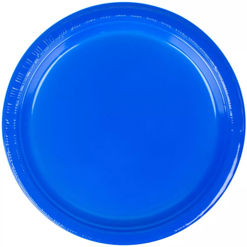 Small 7" Plastic Disposable Plates -Vibrant Solid Colors Appetizer Dessert