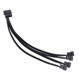 EMSea 12v 4 Pin Molex to 4 X 3/4 Pin PC Case Cooling Fan Converter Cable Black for Computer Cooler Cooling Fan Splitter Y Power Cable