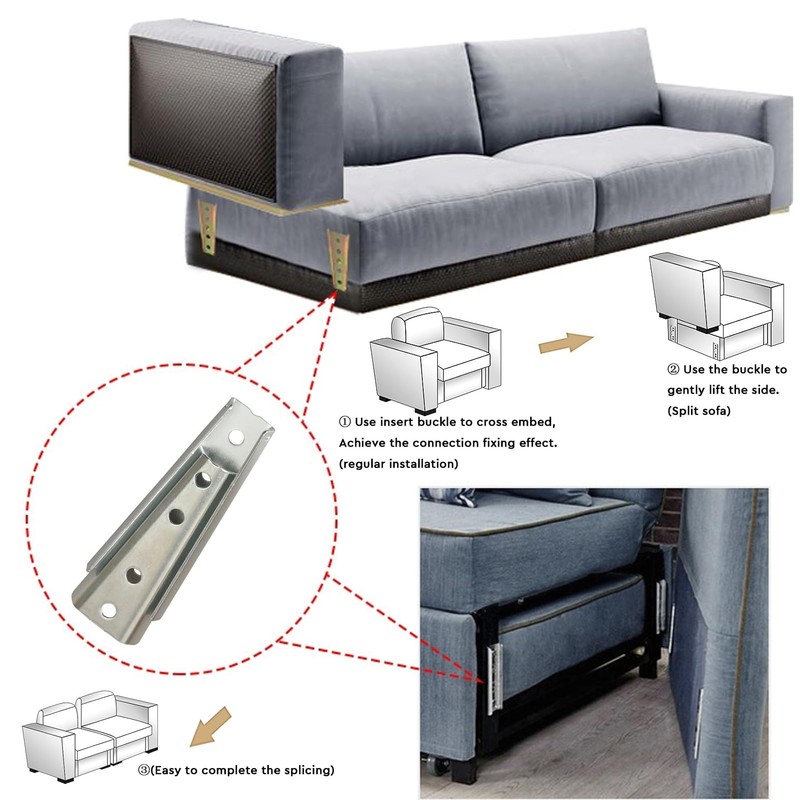 4Pcs Furniture connectors Sectional Sofa Connector, Diagonal Bolts, Sofa Fixing