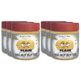 Crazy Go Nuts Walnut Butter - Plain w/ Sea Salt - Healthy Snacks, Keto, Vegan, Low Carb, Gluten Free, Superfood - Natural, Non-GMO, ALA, Omega 3 Fatty Acids, Good Fats and Antioxidants - 9.25 oz (6-Pack)