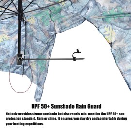 QOGIR Tree Stand Umbrella, 57" Camo Hunting Umbrella Roof Cover, Weather-Resistant and Durable Treestand Blind Shelter, Portable Hunting Gear and Accessories