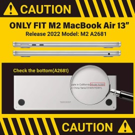 Laptopparts4less Hard Case For MacBook Air 13" M2 Shell Keyboard & Screen Cover A2681 13.6" 2022