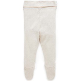 Purebaby Pointelle Footed Leggings - Wheat Melange, 00