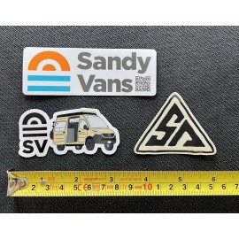 Unbranded 3 SANDY VANS decals stickers overland adventure trails offroad rv campers racks