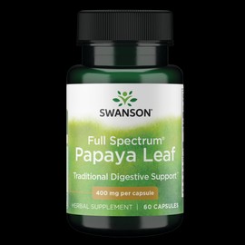 Swanson Full Spectrum Papaya Leaf Capsules, 400 mg, 60 Count