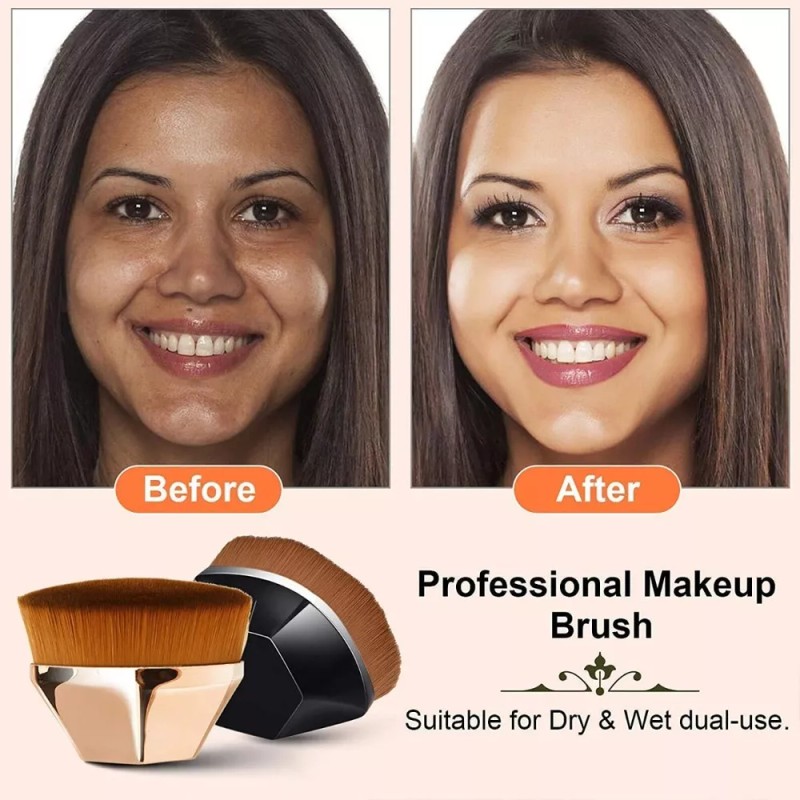 generic Set 2 Brochas Kabuki Planas Para Maquillaje Base Corrector