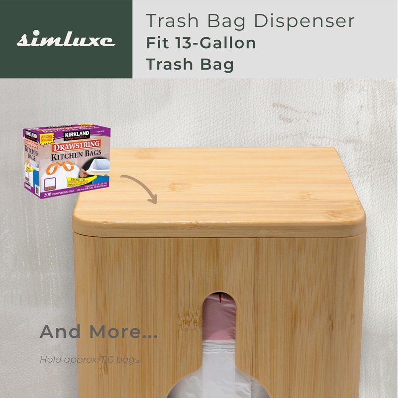 Simluxe Large Trash Bag Dispenser – Wall Mounted & Stackable