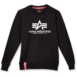Alpha Industries Men’s Basic Sweater/Sweatshirt (Basic Sweater) - Black (Black 03) Plain, size: xl