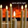 Set of 6 Flameless Ivory Wax Windows Candles with 12