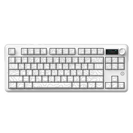 MK87 Pro 87-Key TKL Mechanical Keyboard, Interchangeable 1.14" Color Screen & Knob, Maillard Linear Switches, Hot-Swappable Gasket Mount, Triple-Mode, PBT Keycaps, RGB Backlit (Contour White)